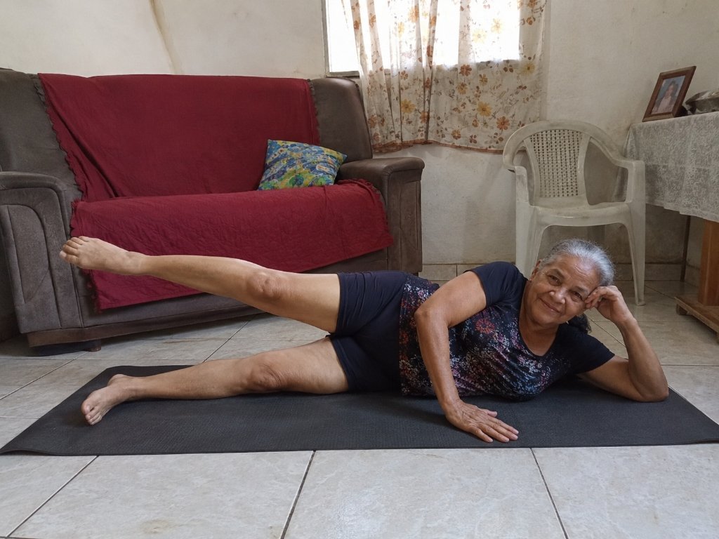 Demonstração de Pilates em Casa
